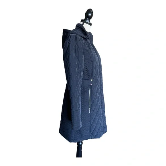 Jones New York Black Women's Quilted Puffer Coat Size M